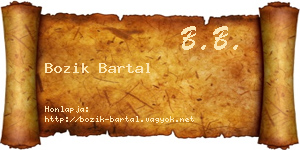Bozik Bartal névjegykártya